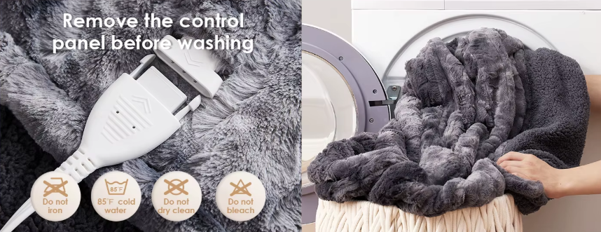 Faux Fur & Sherpa Heated Blanket