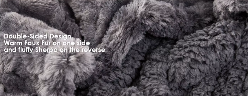 Faux Fur & Sherpa Heated Blanket