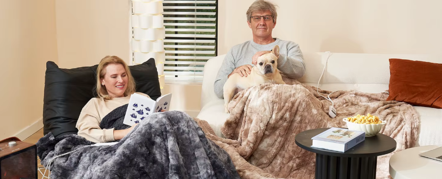 Faux Fur & Sherpa Heated Blanket